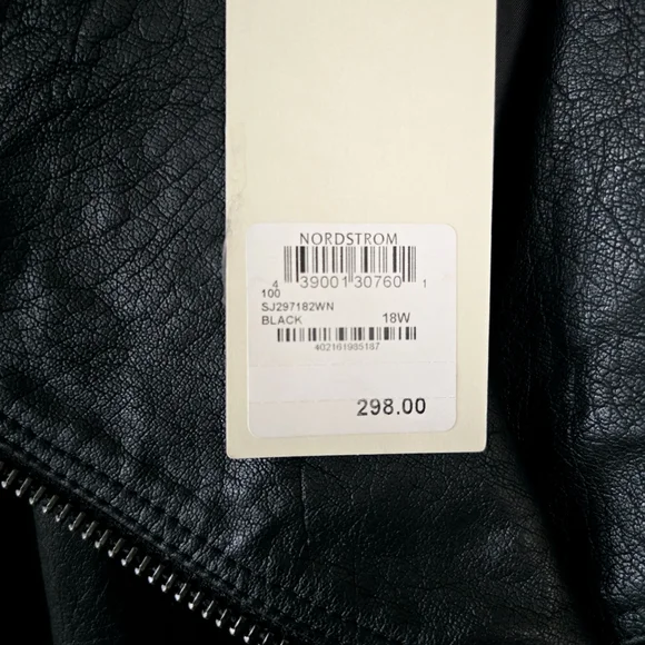 NWT Sejour Black Leather Vest (18W) - Picture 4 of 4